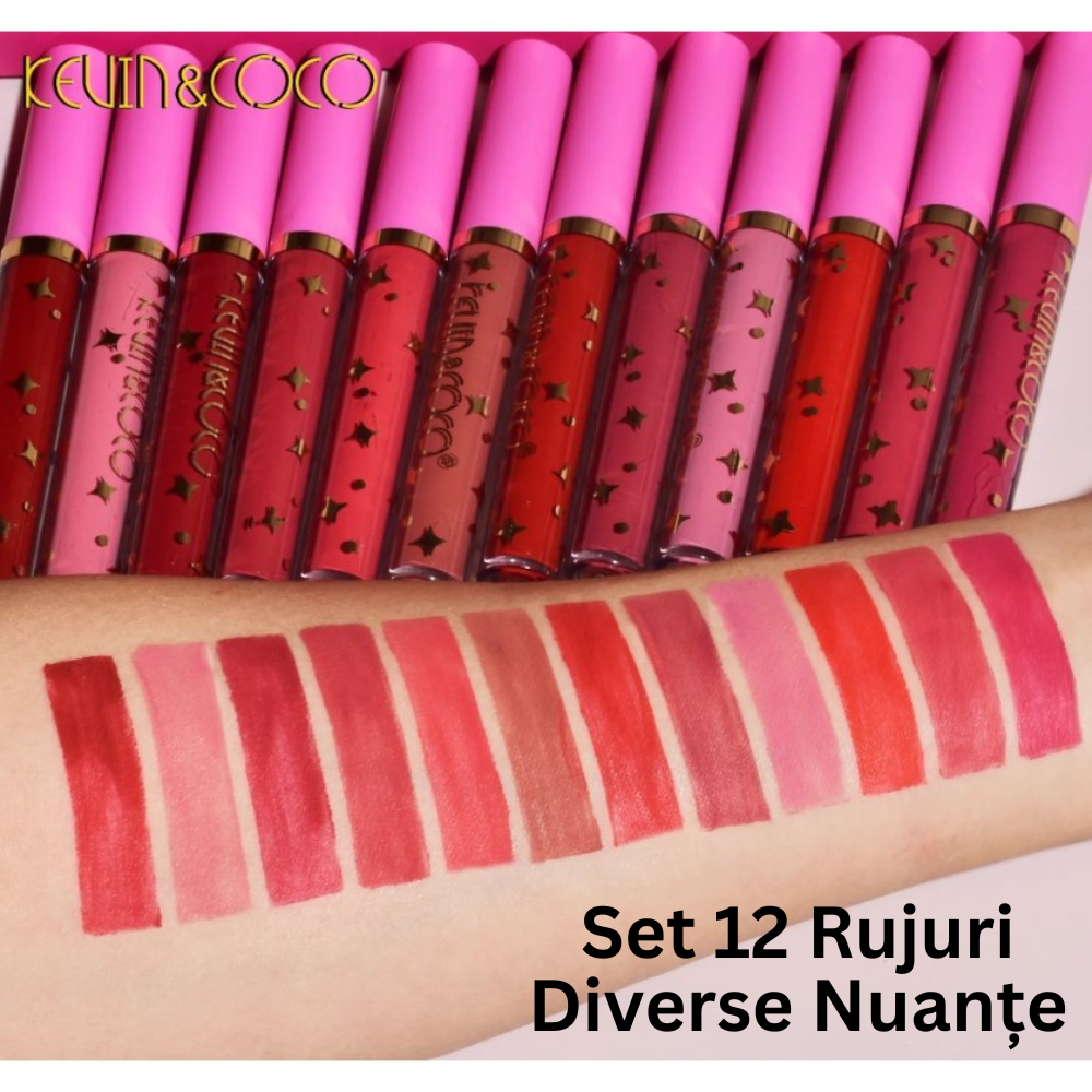 Set 12 Rujuri Rezistente Nuante Roz Rosu Nude