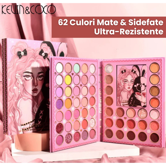 Paleta Farduri 62 Nuante + Mini Paleta Iluminator, Tip Carte