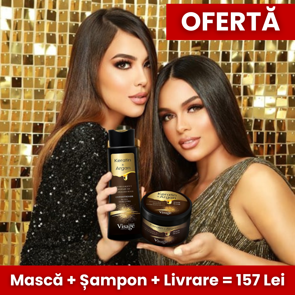 Set Profesional: Masca + Sampon cu Argan si Cheratina
