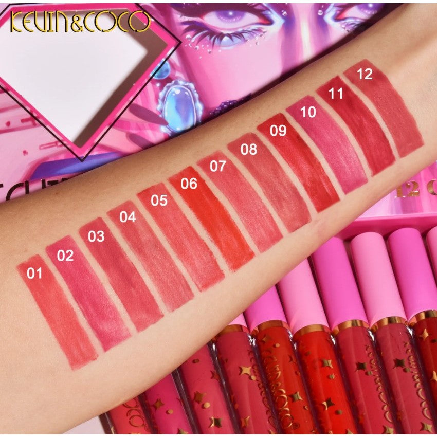 Set 12 Rujuri Lichide Rezistente Nuante Rosu Roz