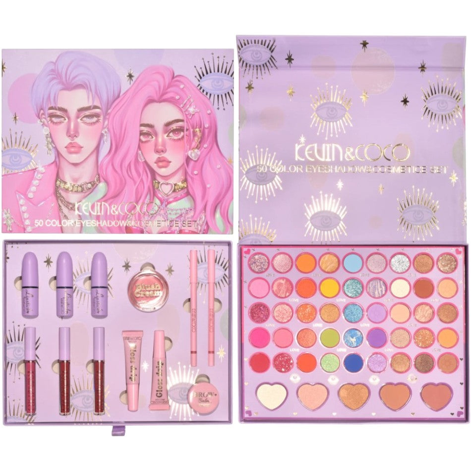 Set 13 Produse Cosmetice Rujuri, Farduri, Sprancene